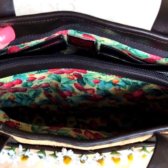 Cole Haan Spring 🌼Daisy Straw/Leather Mini Tote Bag - Picture 10 of 17